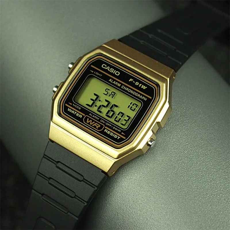 Casio Youth Digital Black Dial Casual Men's Watch-  F-91WM-9ADF